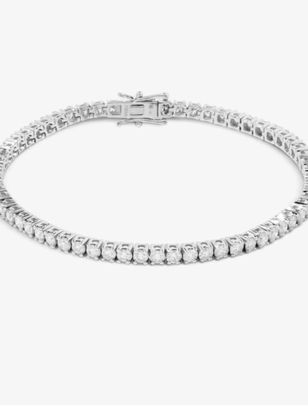 14K Gold Lab Diamond 5 Carat Tennis Bracelet 7 Inch Length